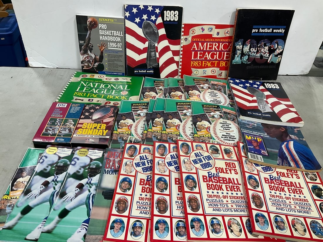 1988 Baseball Books, National League 1983 Fact Book, Various Sports Books, and more (1 of 1)