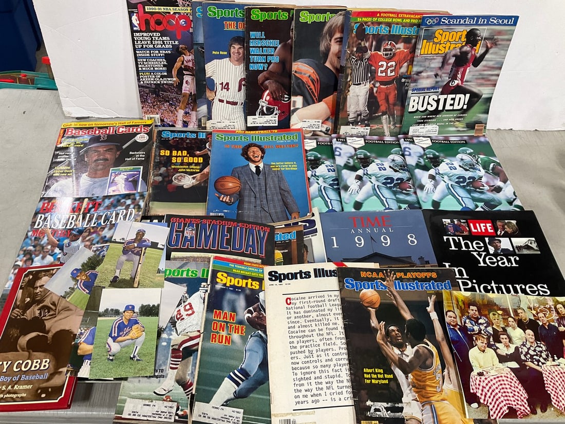 Various Sports Illustrated Magazines, 1991 Football Educational Books, and more (1 of 1)