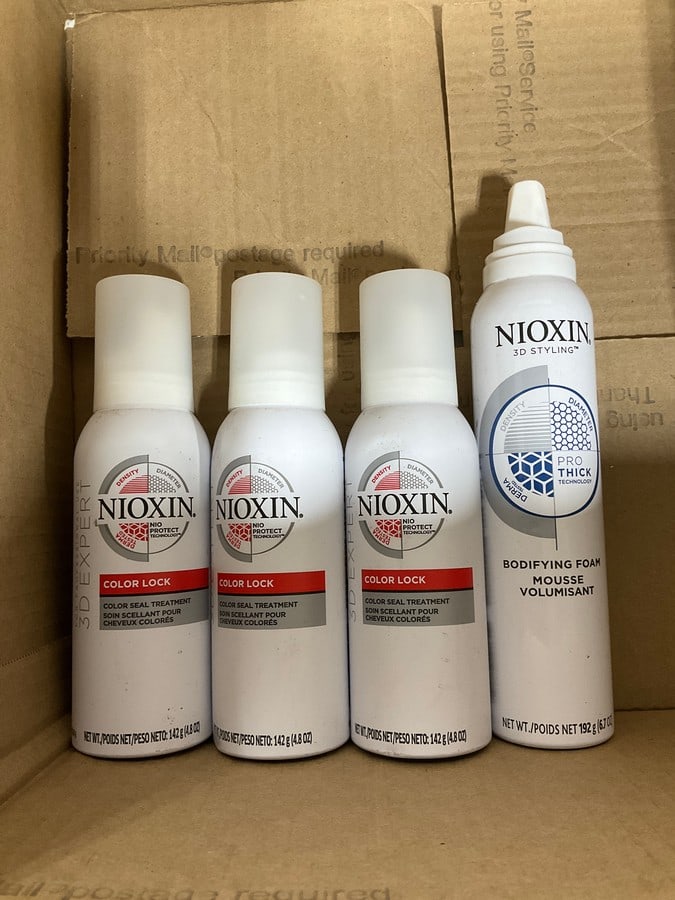 Nioxin color lock treatment spray(4.8oz.-3 total) and Nioxin bodifying foam mousse(6.7oz.): Nioxin color lock treatment spray(4.8oz.-3 total) and Nioxin bodifying foam mousse(6.7oz.)