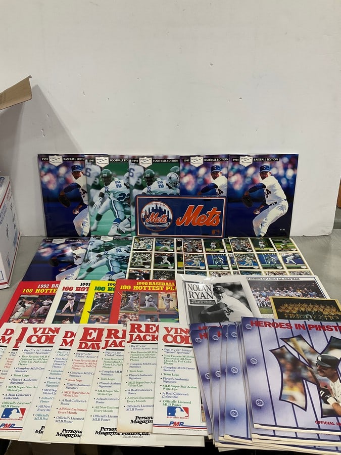 1990 NY Yankees calendars, NY Mets license plate, 1991 football/baseball edition educational (1 of 1)