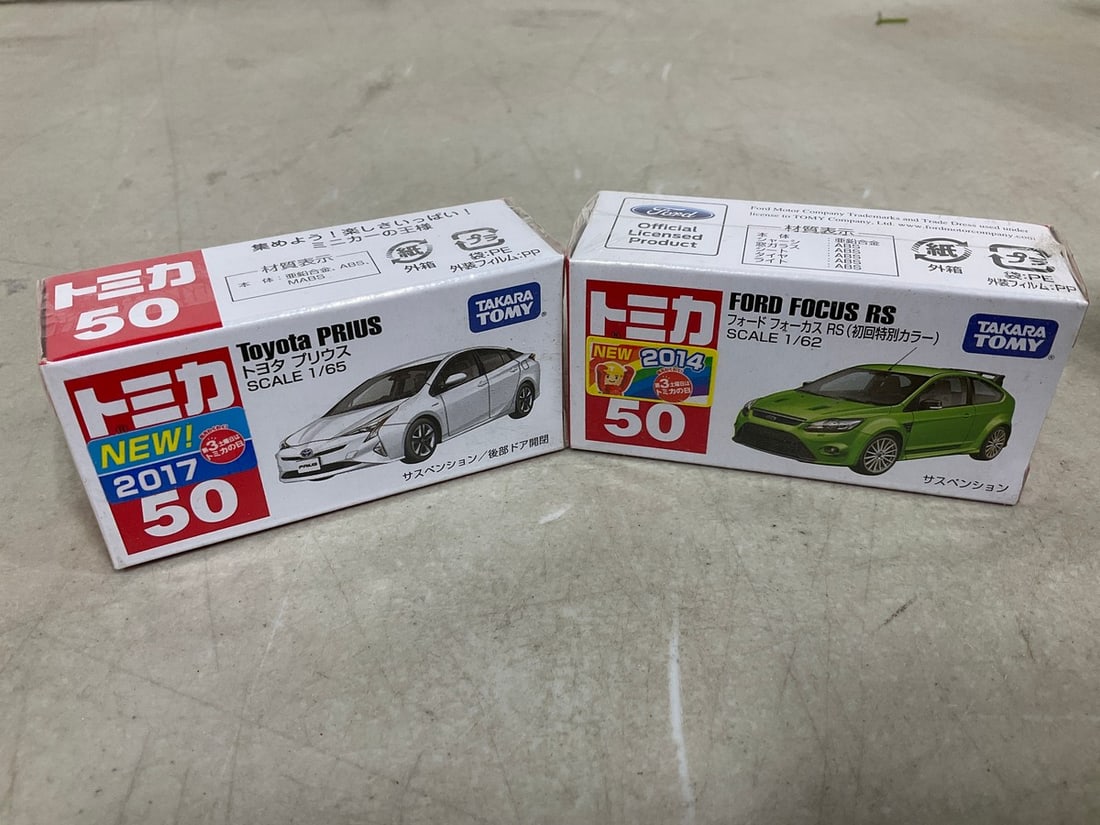 Tomy 1:62 Ford Focus RS and 1:65 toyota Prius*sealed, new in box*: Tomy 1:62 Ford Focus RS and 1:65 toyota Prius*sealed, new in box*