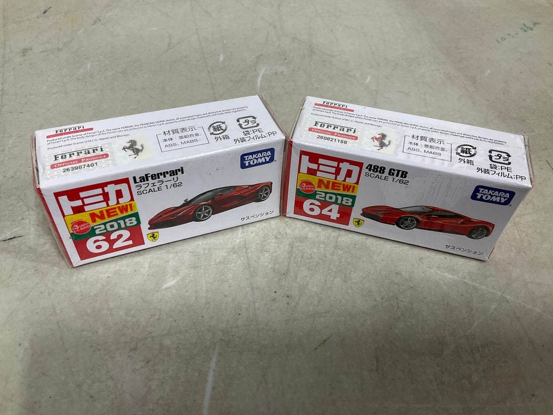 Tomy 1:62 Ferrari 488 GTB and 1:62 La Ferrari collectibles*sealed,new in box* (1 of 1)