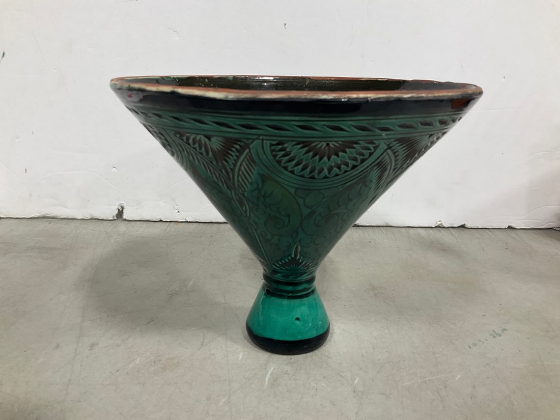 Vintage Ceramic Footed Pedestal Bowl (8in Tall) (1 of 1)
