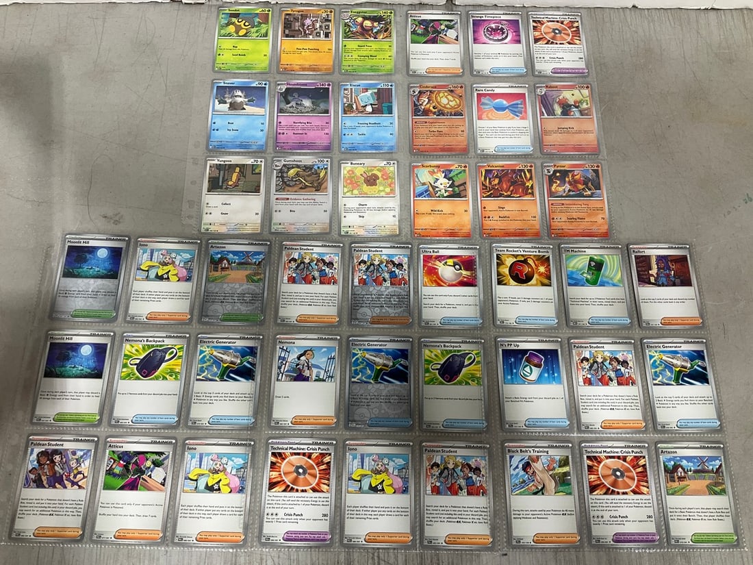 Various Evolution and trainer cards in collector sheets: Various Evolution and trainer cards in collector sheets
