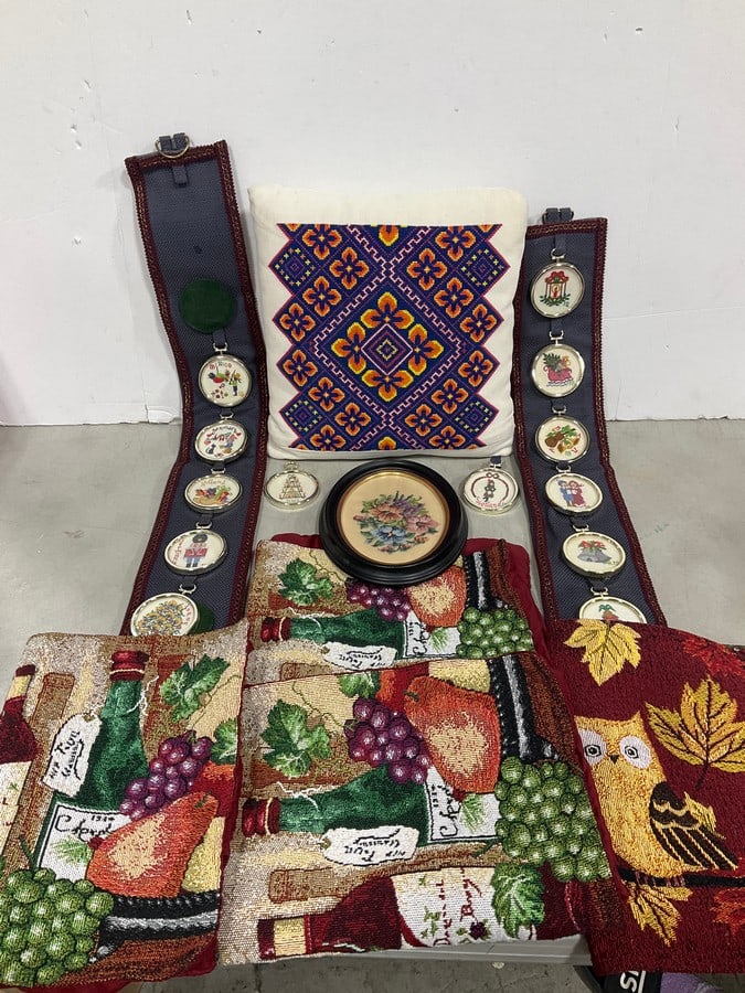 Hand stitched decor, embroidered pillow, and more (1 of 1)