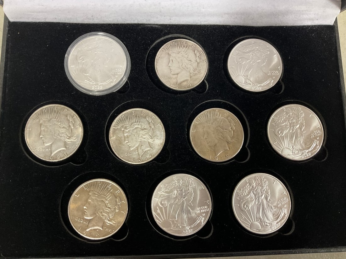 Replica coins in case: Replica coins in case