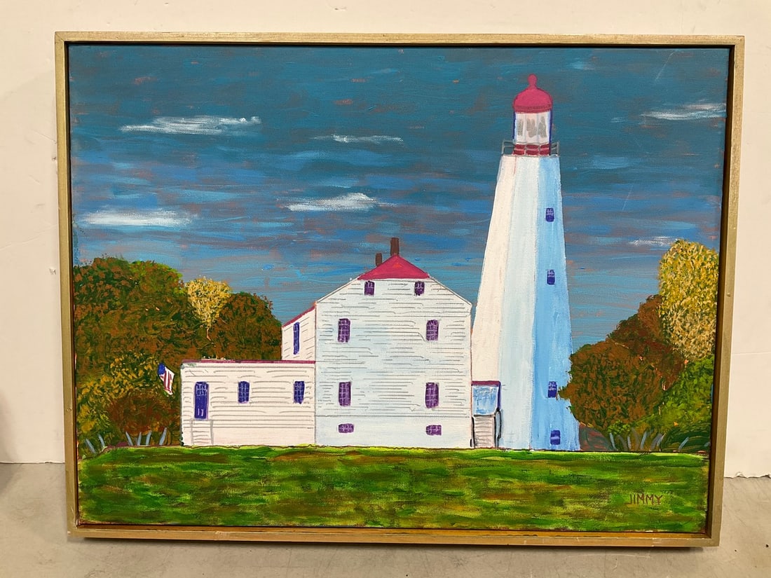 Sandy Hook Lighthouse artwork signed Jimmy(19in.x25in.): Sandy Hook Lighthouse artwork signed Jimmy(19in.x25in.)