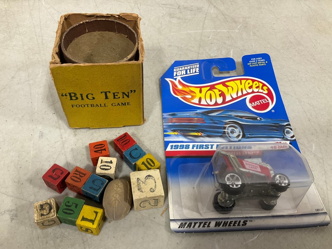 Hotwheels Car *new in box*, and Vintage Big Ten Dice Game (1 of 1)