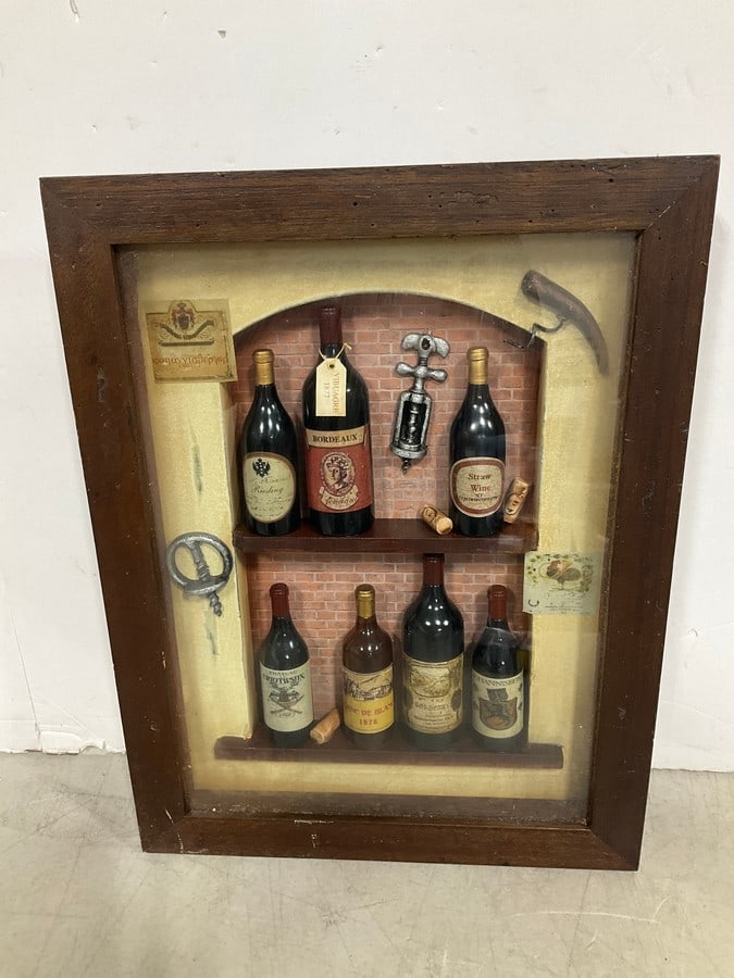 Vintage Shadow Box with Wine Bottles, and more (12inx15.5in) (1 of 1)