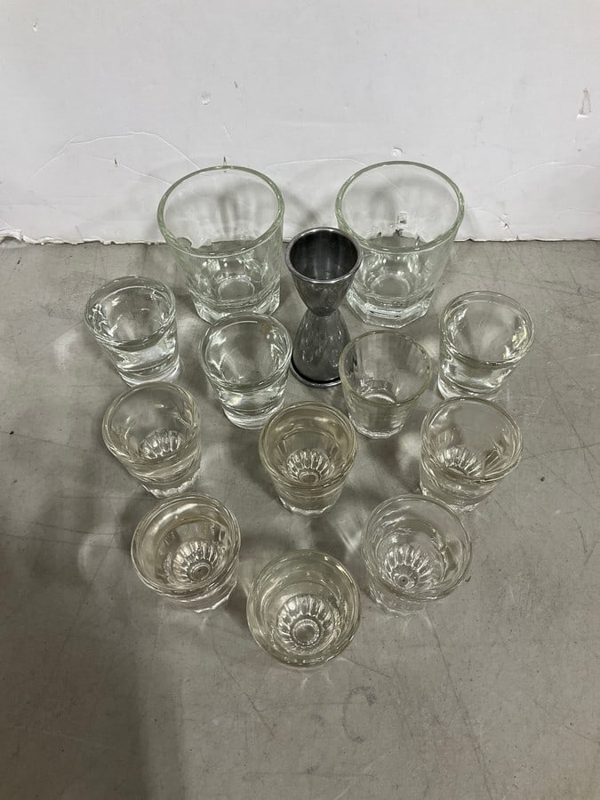 Vintage lot of bar shot glasses(Libby, Federal, and more) (1 of 1)