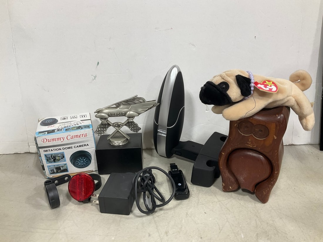 Nascar statue, wooden owl decor, and more: Nascar statue, wooden owl decor, and more