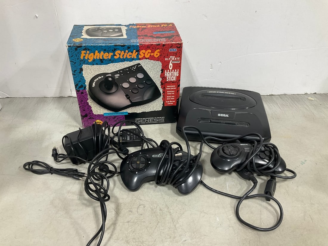 Sega Genesis console, controllers, adapter, and Fire Stick SG-6 (1 of 1)