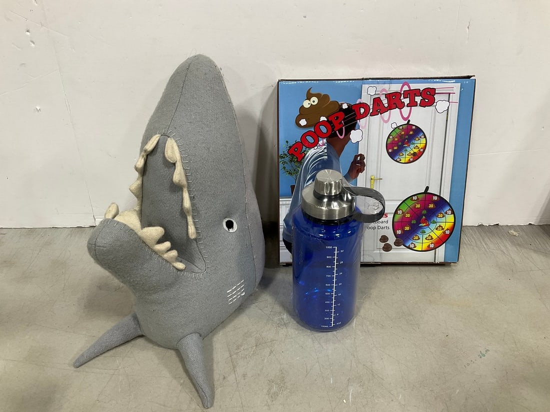 Poop darts, shark plush doll, and more: Poop darts, shark plush doll, and more
