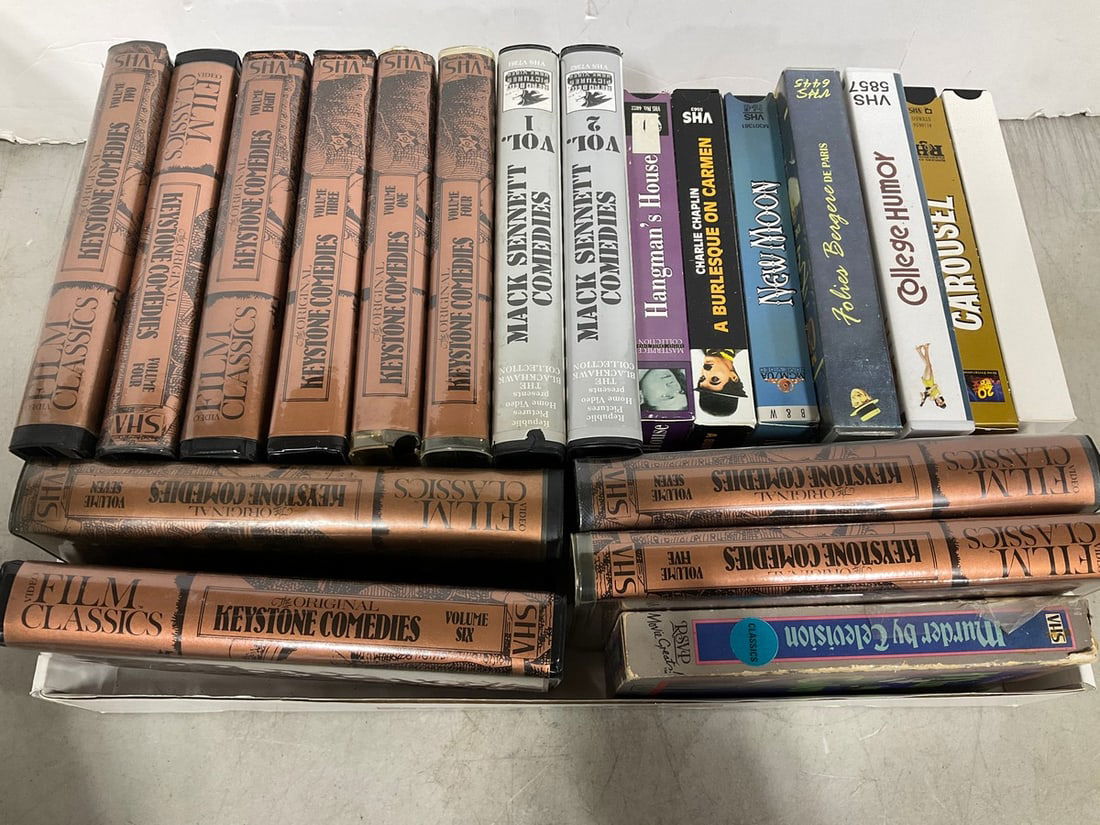 VHS tapes(Keystone comedies, New Moon, A Burlesque on Carmen, and more): VHS tapes(Keystone comedies, New Moon, A Burlesque on Carmen, and more)