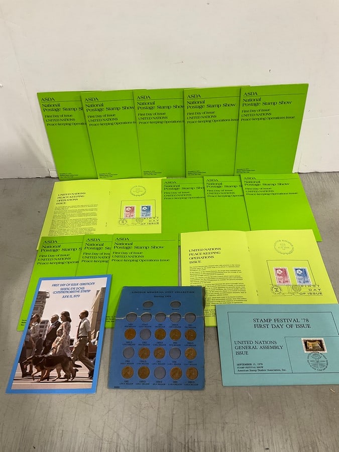 Postage stamp booklets, Lincoln Memorial Cent collection(some missing), and more: Postage stamp booklets, Lincoln Memorial Cent collection(some missing), and more