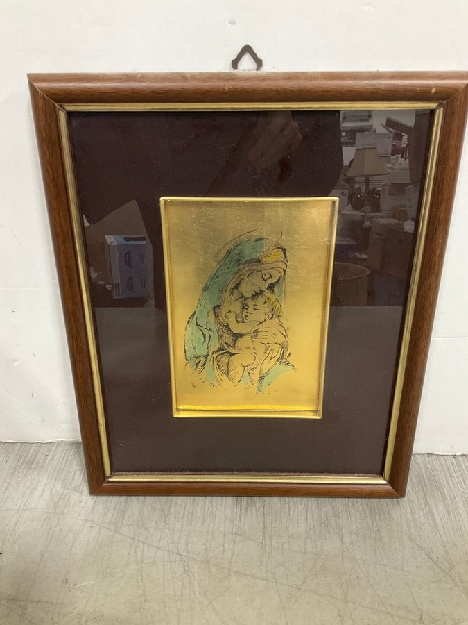 Framed mother and child wall decor(11in.x13.5in.) (1 of 1)