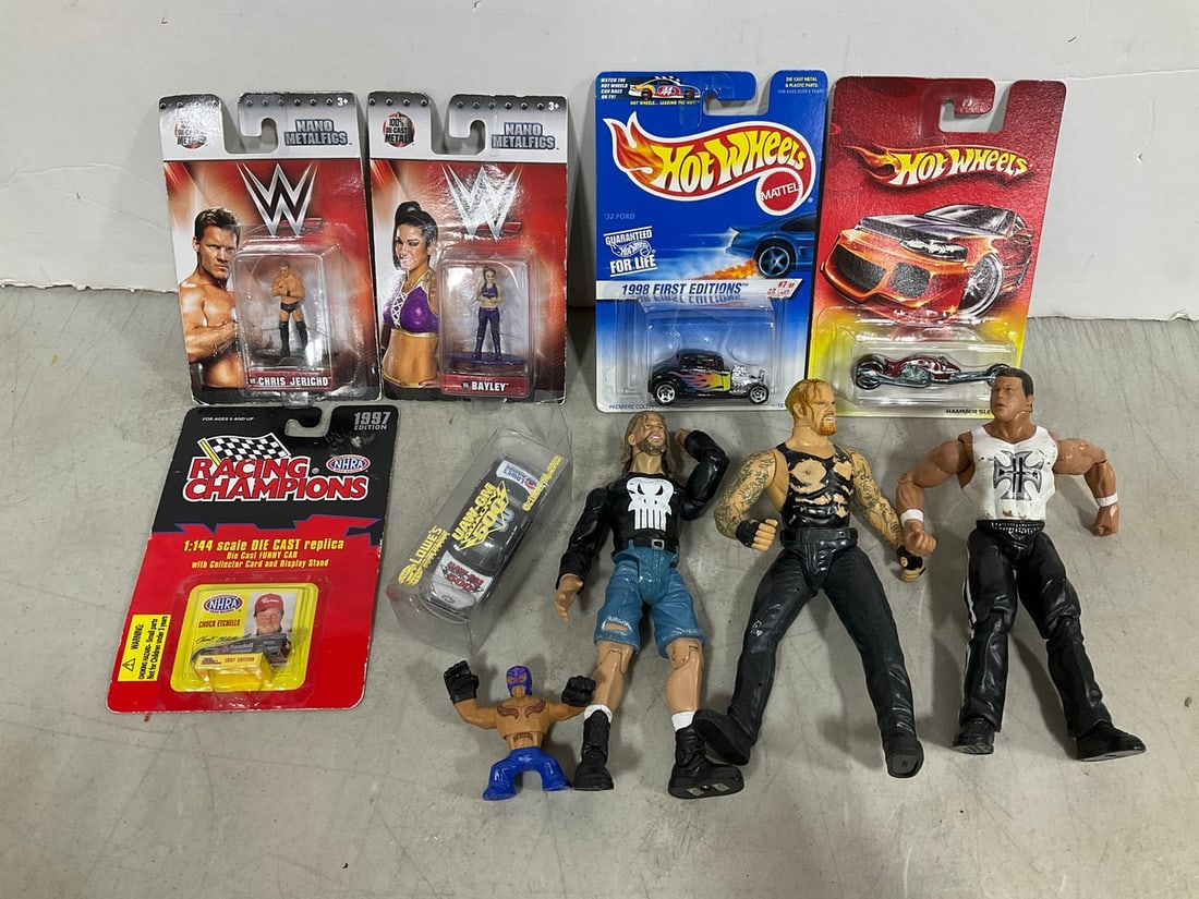 HotWheels cars, diecast wrestling figures, Racing Champions miiature diecast replica, and more (1 of 1)