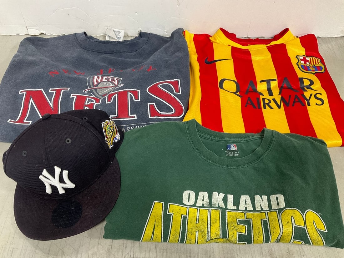 Sports shirts(various sizes) and Yankees hat (1 of 1)