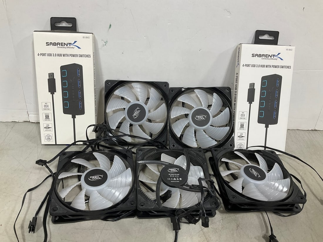 2 Sabrent 4 Port USB Hub with Power Switches, and Deed Cool Fans (1 of 1)