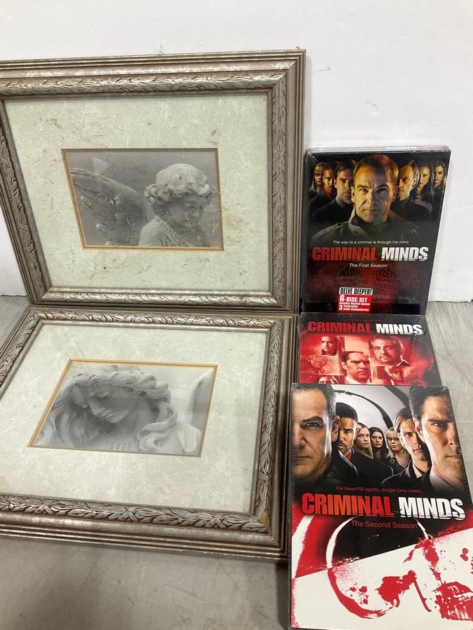 Criminal Minds DVDs, and Framed Artwork (11.5inx13in): Criminal Minds DVDs, and Framed Artwork (11.5inx13in)
