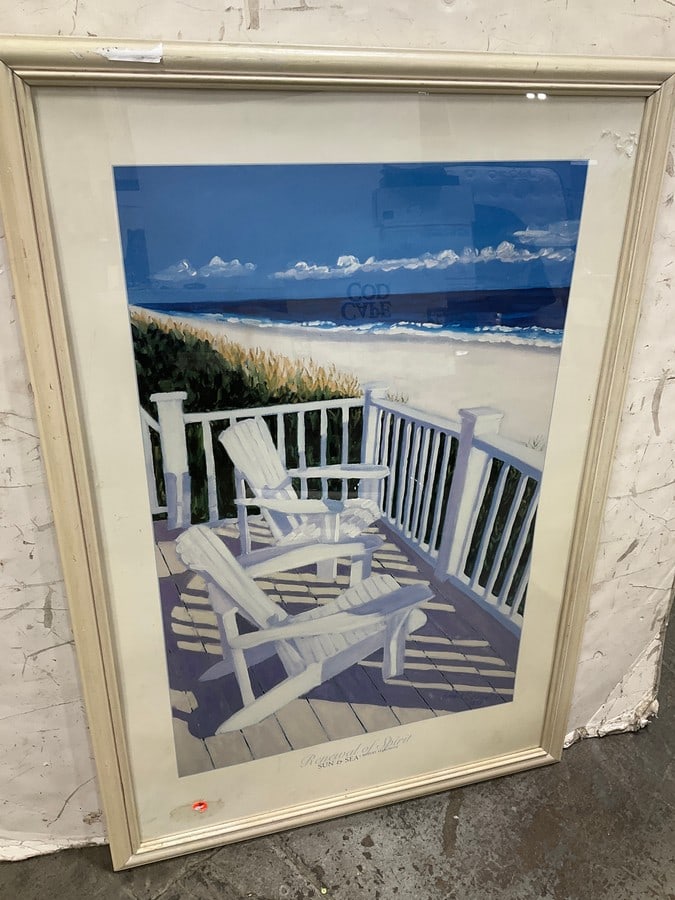 Framed Renewal of Spirit Sun & Sea Art Print by Robert Selkowitz (26.5inx38.5in): Framed Renewal of Spirit Sun & Sea Art Print by Robert Selkowitz (26.5inx38.5in)