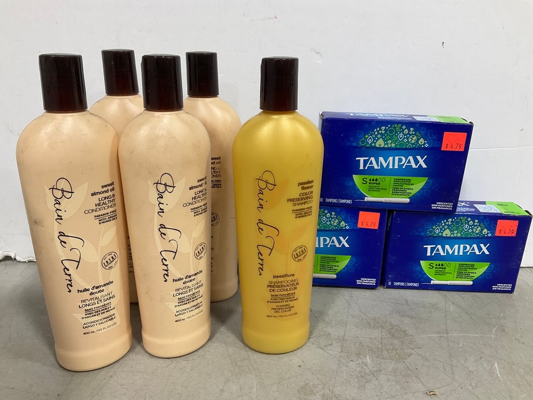 Bain De Terre Shampoo/Conditioner, and Super Sized Tampax: Bain De Terre Shampoo/Conditioner, and Super Sized Tampax