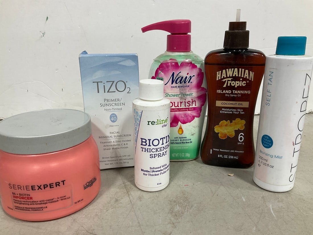 Sunscreen, Tanning Oil, Nair Hair Remover, and more: Sunscreen, Tanning Oil, Nair Hair Remover, and more