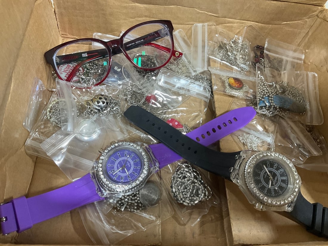Various Costume Jewelry, Watches, and Glasses: Various Costume Jewelry, Watches, and Glasses