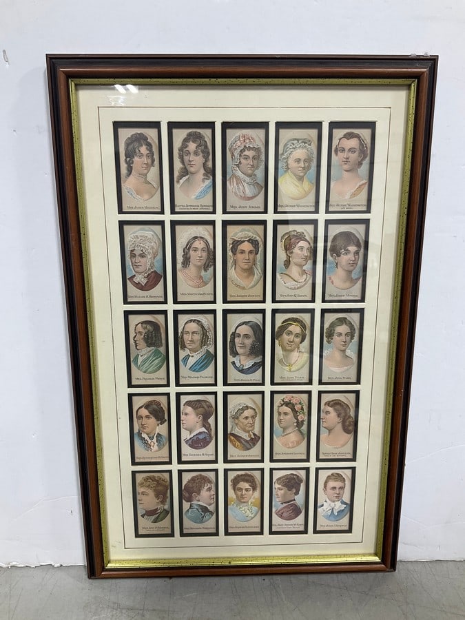 Framed Vintage Cigarette Card Collection (11.5inx18in): Framed Vintage Cigarette Card Collection (11.5inx18in)