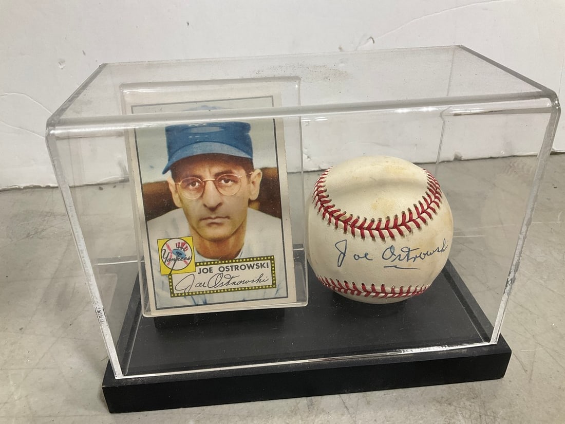 Joe Ostrowski Baseball Card and Baseball (1 of 1)