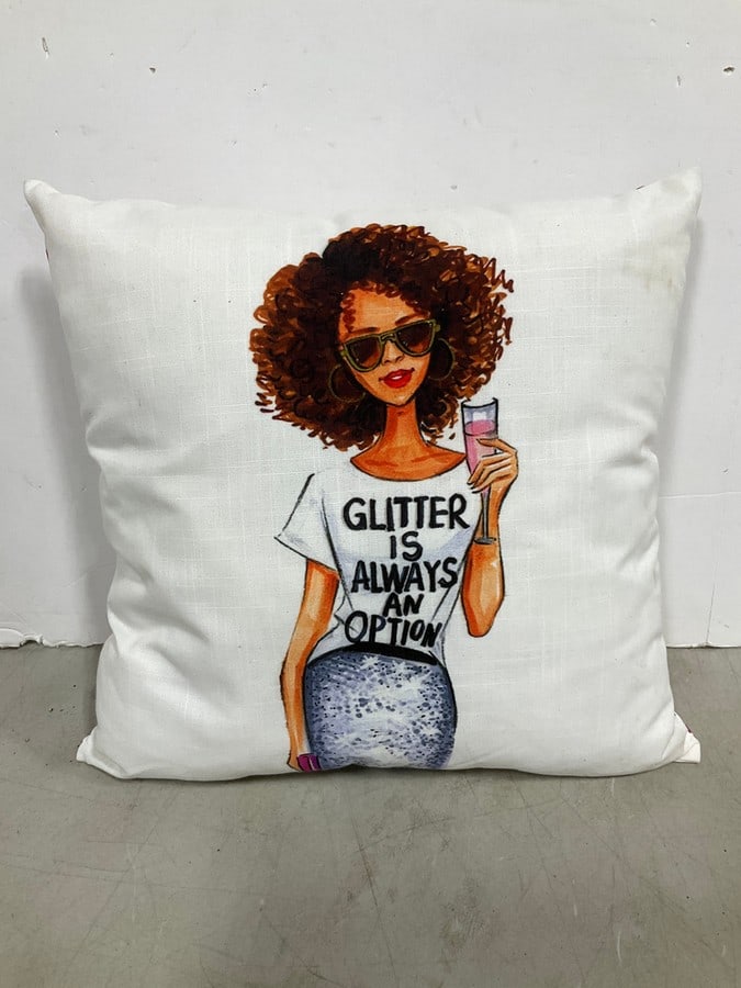 Glitter is always an option pillow*new with tag*: Glitter is always an option pillow*new with tag*