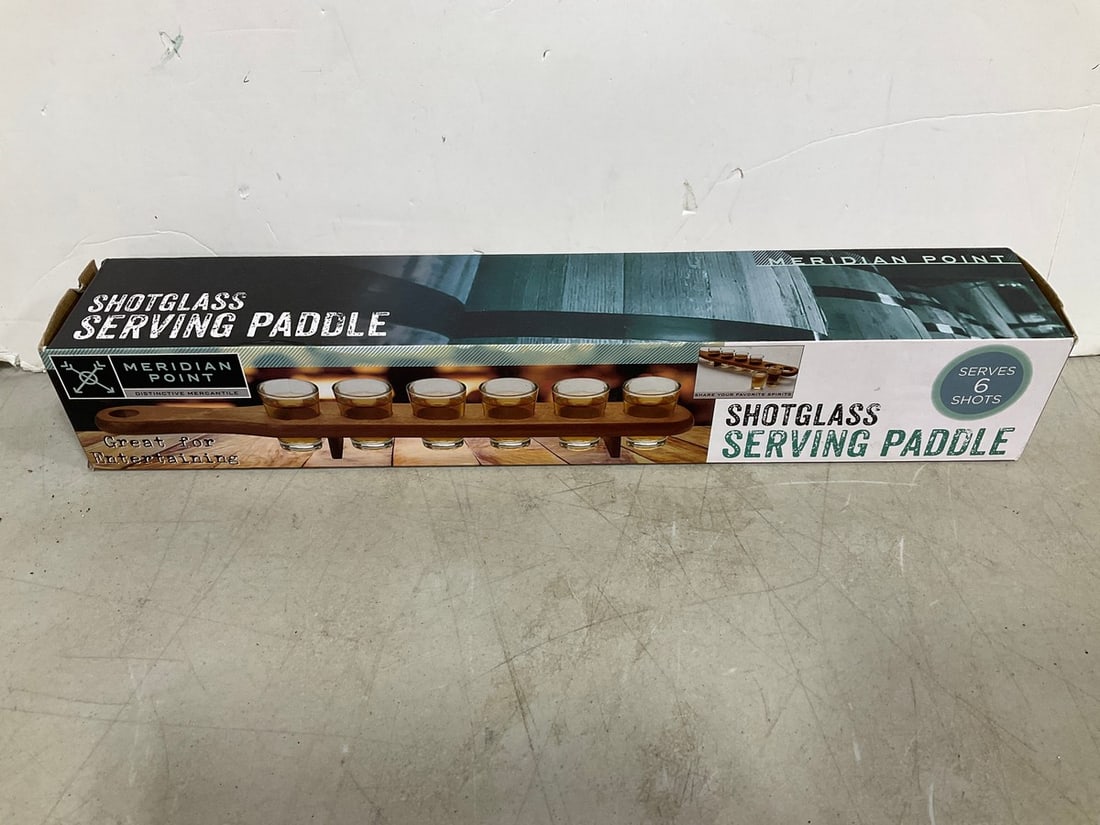 Meridian Point Shotglass serving paddle: Meridian Point Shotglass serving paddle