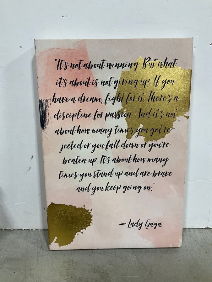 Lady Gaga canvas quote wall decor(12in.x18in.): Lady Gaga canvas quote wall decor(12in.x18in.)