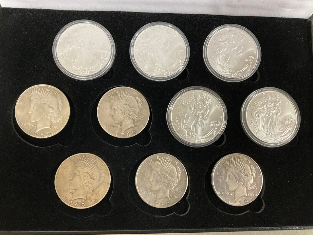 Replica coins in case: Replica coins in case