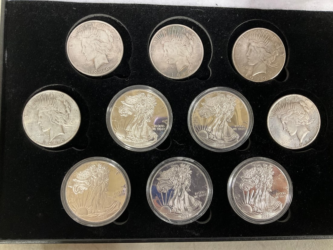 Replica coins in case: Replica coins in case