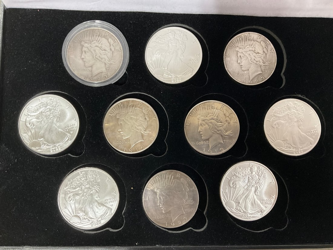 Replica coins in case: Replica coins in case