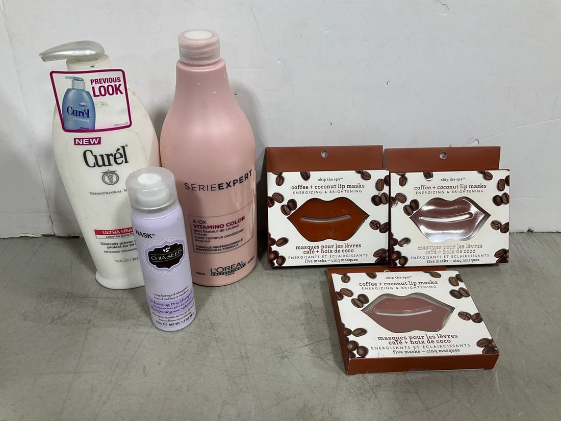 Coffee and coconuts lip masks, Curel lotion, chia seed dry shampoo, and more: Coffee and coconuts lip masks, Curel lotion, chia seed dry shampoo, and more