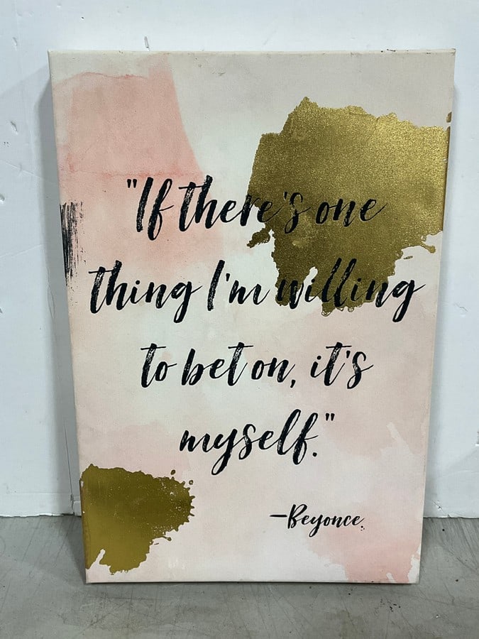 Beyonce canvas quote wall decor(12in.x18in.): Beyonce canvas quote wall decor(12in.x18in.)
