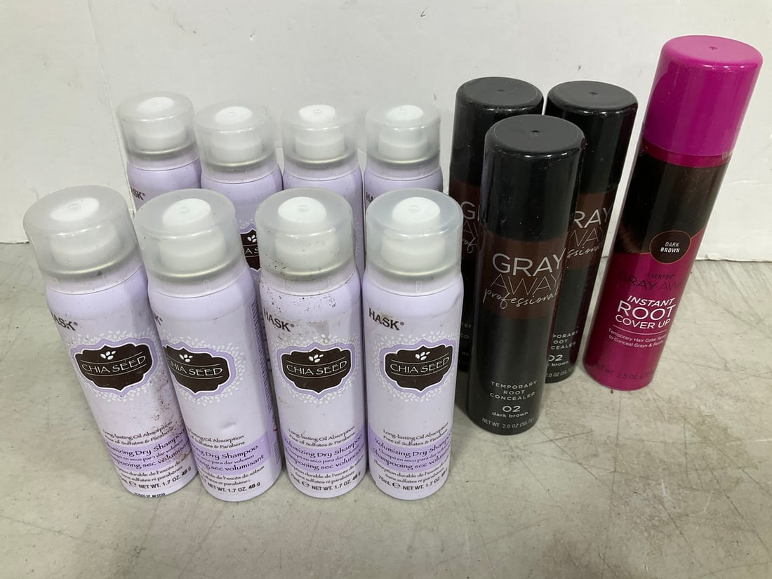 Chia Seed Dry Shapoos, and Various Gray Away Root Cover Up Sprays: Chia Seed Dry Shapoos, and Various Gray Away Root Cover Up Sprays
