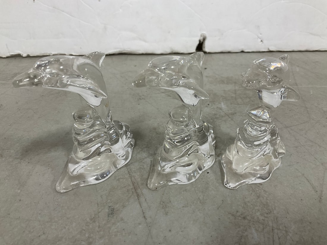 Glass Lenox Dolphin Statues (1 of 1)