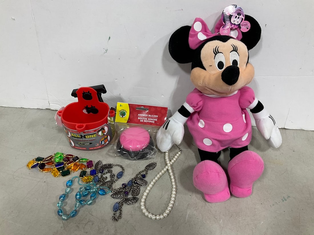 Various Costume Jewelry, Minnie Mouse Doll, and more: Various Costume Jewelry, Minnie Mouse Doll, and more