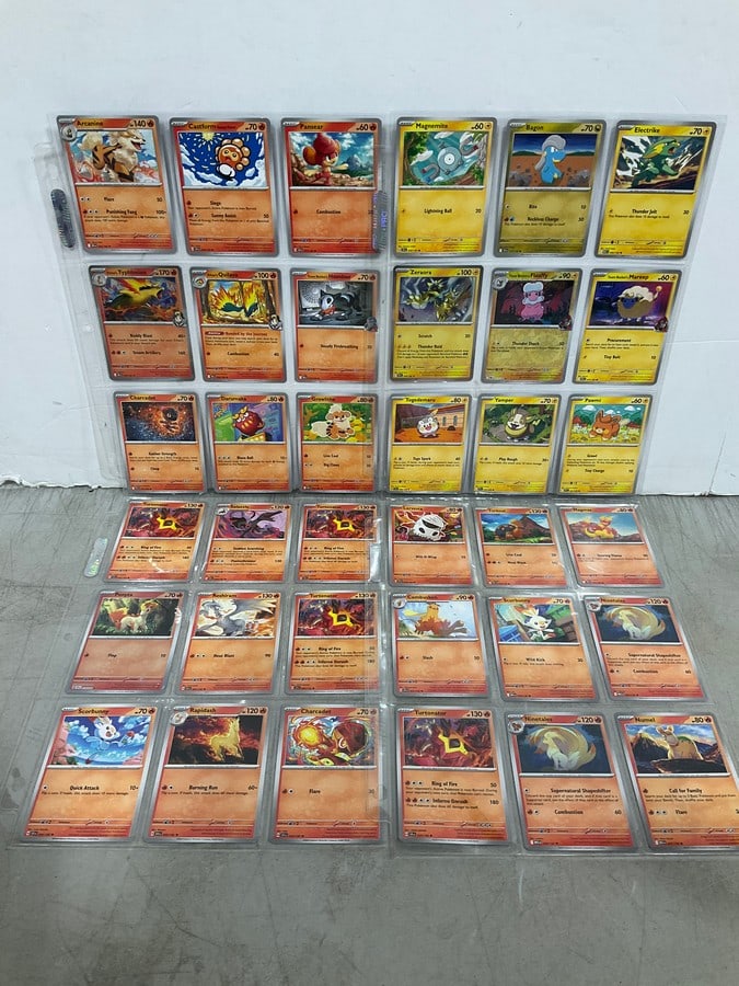 Various Pokemon cards in collector sheets (1 of 1)