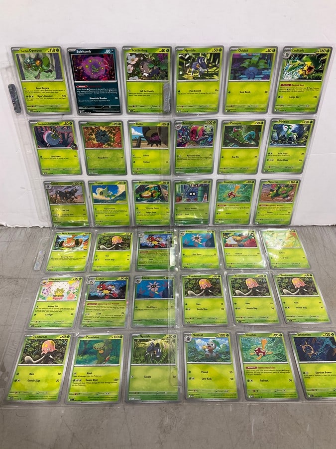 Various Pokemon cards in collector sheets: Various Pokemon cards in collector sheets
