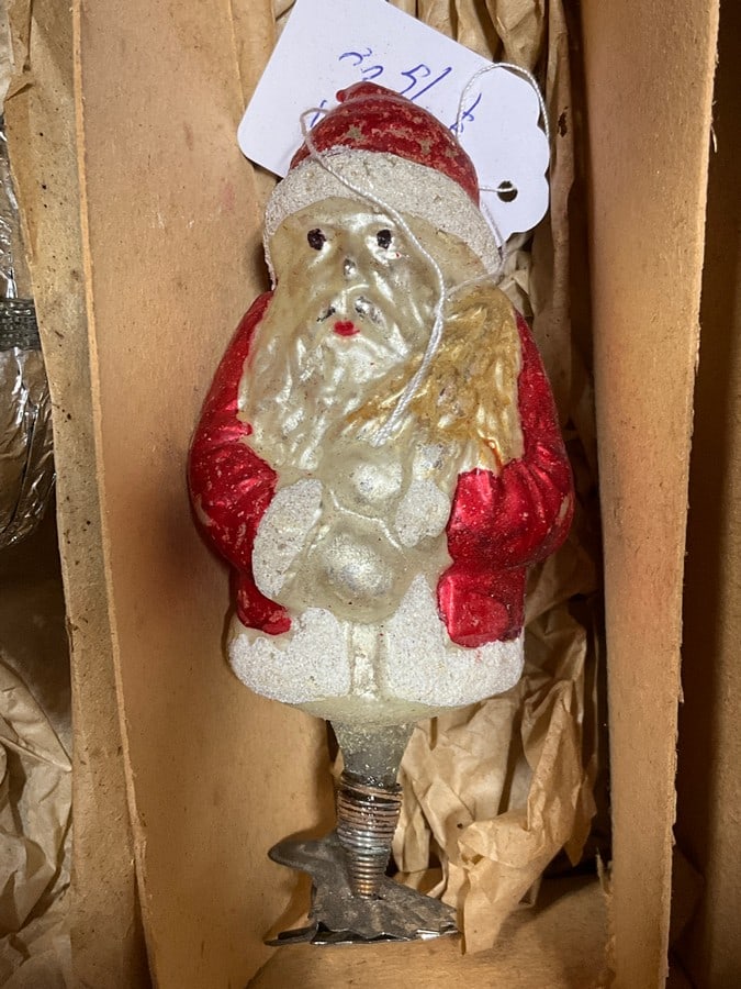 Vintage hand blown santa ornament: Vintage hand blown santa ornament