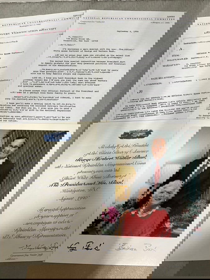 George Bush/Barbara Bush signed documents: George Bush/Barbara Bush signed documents