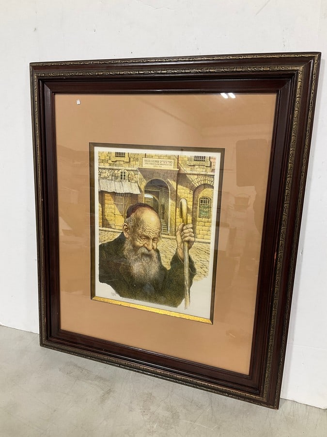 Framed 'My Fathers House' Lithograph by Emanuel Schary (25inx29in): Framed 'My Fathers House' Lithograph by Emanuel Schary (25inx29in)