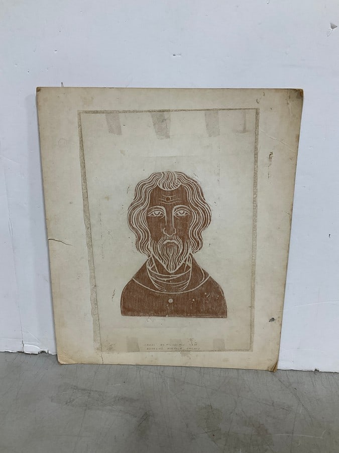 Vintage Jesus Copper Rubbing(15inx18in): Vintage Jesus Copper Rubbing(15inx18in)