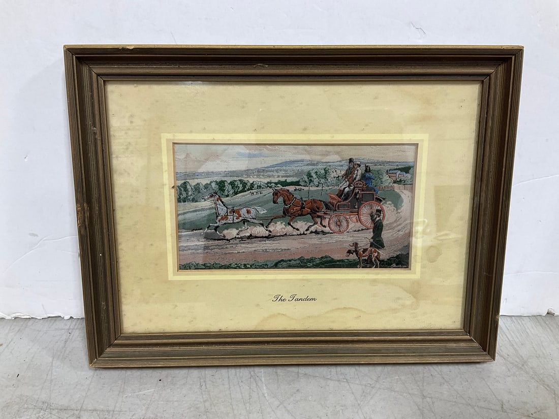 Framed The Tandem' Woven Silk Artwork (9inx12in): Framed The Tandem' Woven Silk Artwork (9inx12in)