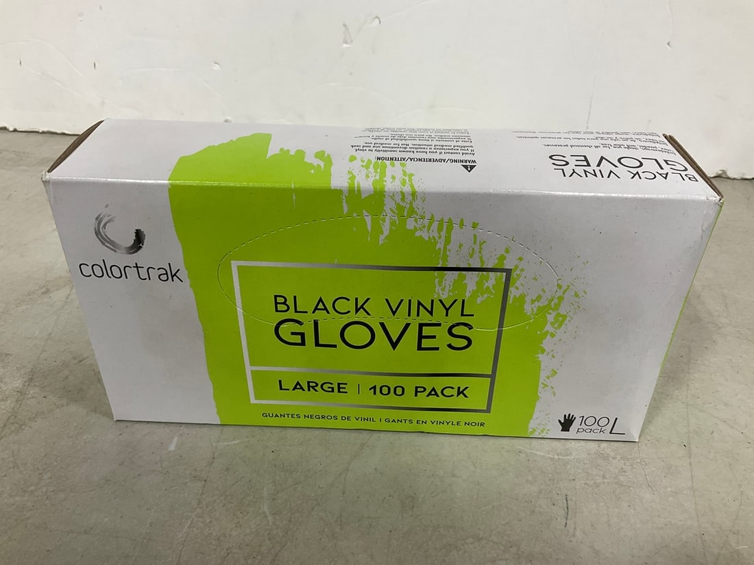 Colortrak Black Vinyl Gloves - Large (100pack): Colortrak Black Vinyl Gloves - Large (100pack)