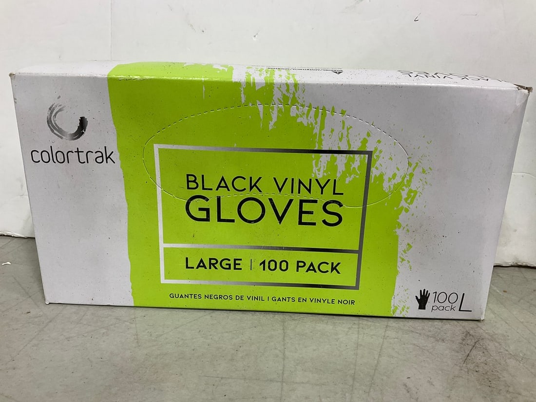 Colortrak Black Vinyl Gloves - Large (100pack): Colortrak Black Vinyl Gloves - Large (100pack)